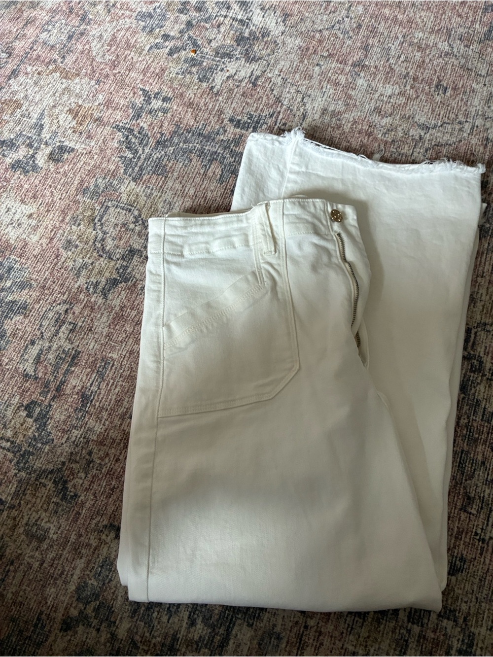 PAIGE Anessa Cream raw hem Jeans - Size 30